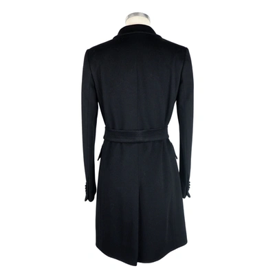 Shop Made In Italy Elegant Wool Virgin Black Coat For Women's Women