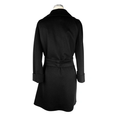 Shop Made In Italy Elegant Black Virgin Wool Women's Women's Coat
