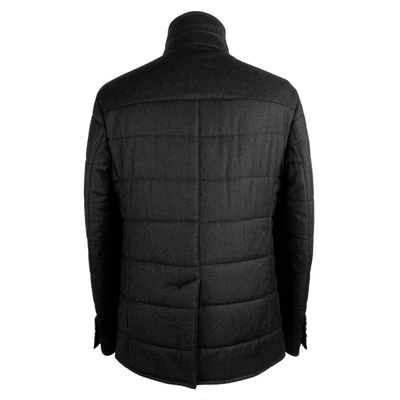 Shop Made In Italy Elegant Wool-cashmere Men's Men's Coat In Black