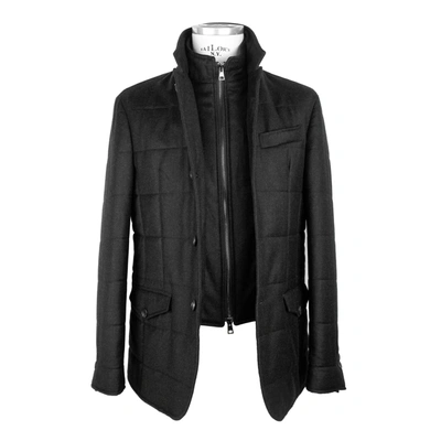 Shop Made In Italy Elegant Wool-cashmere Men's Men's Coat In Black