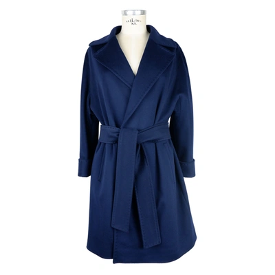 Shop Made In Italy Elegant Wool Vergine Blue Women's  Coat