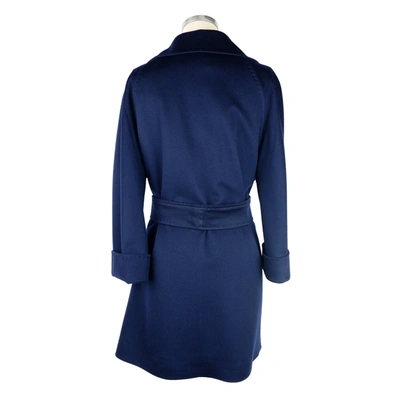 Shop Made In Italy Elegant Wool Vergine Blue Women's  Coat