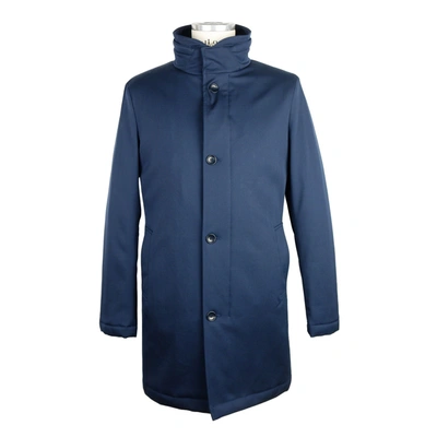 Shop Made In Italy Elegant Italian Wool Long Coat For Men's Men In Blue