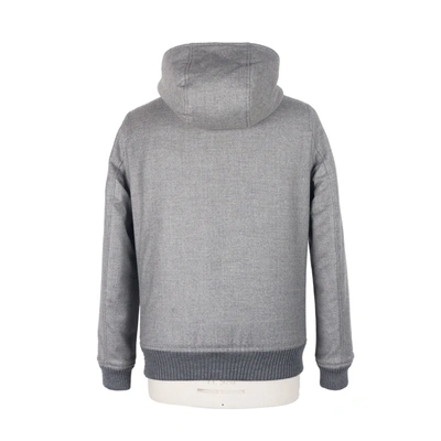 Shop Made In Italy Elegant Wool-cashmere Men's Jacket With Men's Hood In Gray