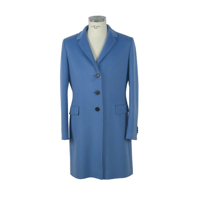Shop Made In Italy Elegant Virgin Wool Light Blue Women's Coat
