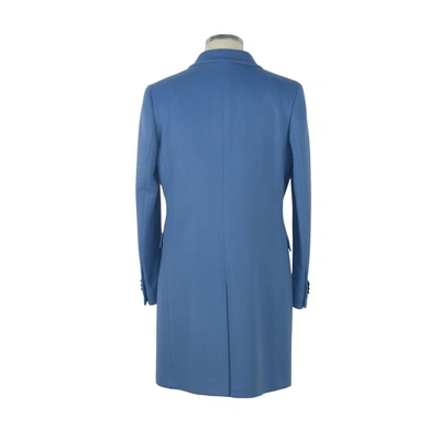 Shop Made In Italy Elegant Virgin Wool Light Blue Women's Coat