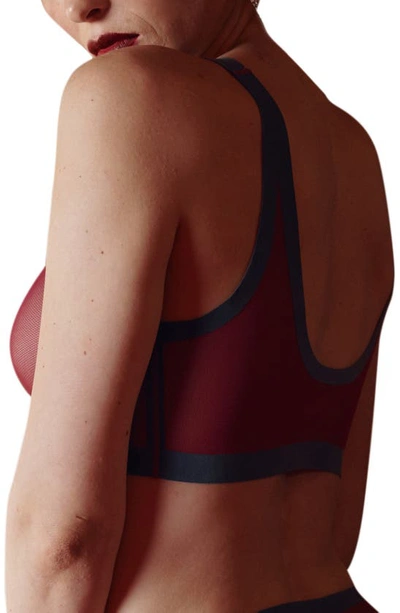 Eby Sheer Mesh Bralette In Cabernet
