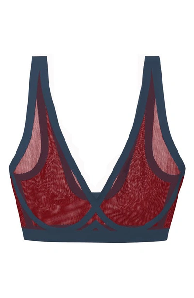 Eby Sheer Mesh Bralette In Cabernet