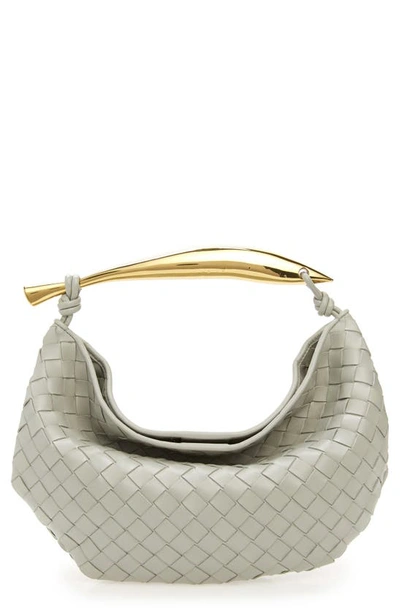 Shop Bottega Veneta Sardine Intrecciato Leather Top Handle Bag In 1557 Agate Grey-muse Br