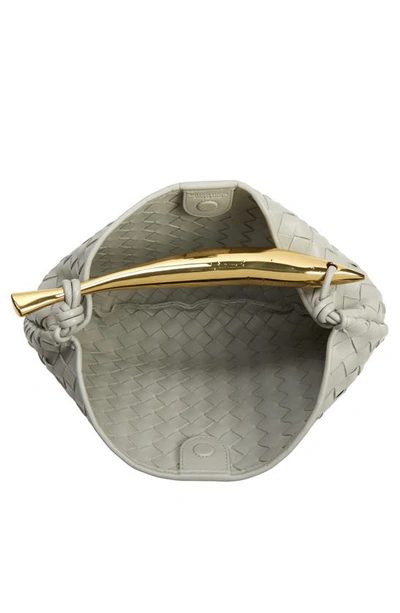 Shop Bottega Veneta Sardine Intrecciato Leather Top Handle Bag In 1557 Agate Grey-muse Br