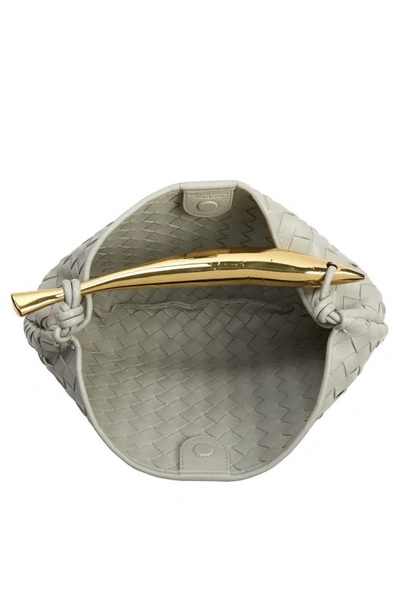 Bottega Veneta Sardine Intrecciato Leather Top Handle Bag In 1557 Agate Grey-muse Br