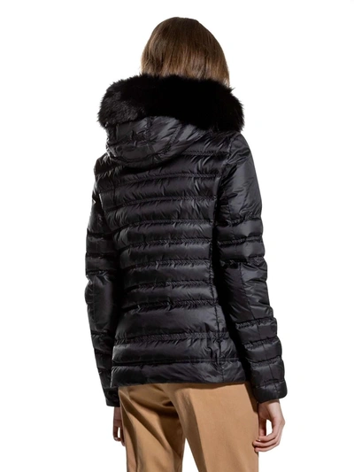 Shop Peuterey Chic Black Fur-trimmed Winter Women's Jacket