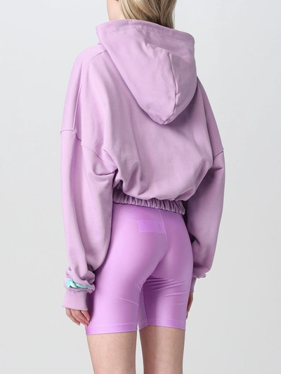 Shop Pharmacy Industry Plush Purple Cotton Hoodie With Zip Women's Closure