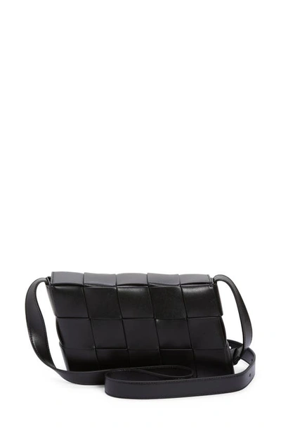 Bottega Veneta Speed Cassette Medium Crossbody Bag In 8803 Black-silver