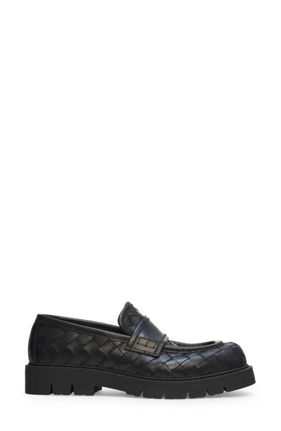Bottega Veneta Haddock Intrecciato Leather Loafers In Black
