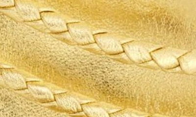 Shop Bottega Veneta Adam Ankle Wrap Flat Sandal In Gold