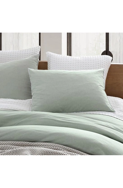 Shop Dkny Washed Linen Blend Duvet Cover & Sham Set In Sage