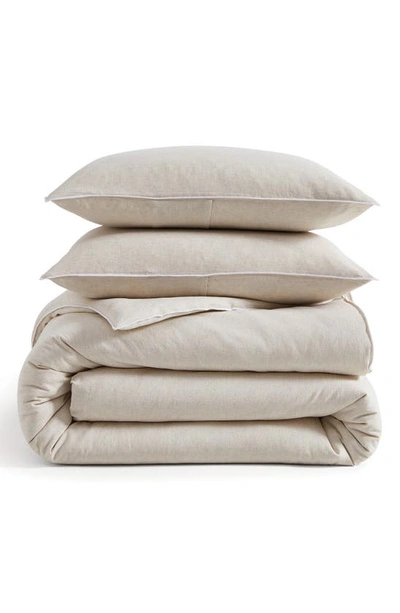 Dkny Pure Washed Linen-blend Duvet Set, Full/queen In Linen