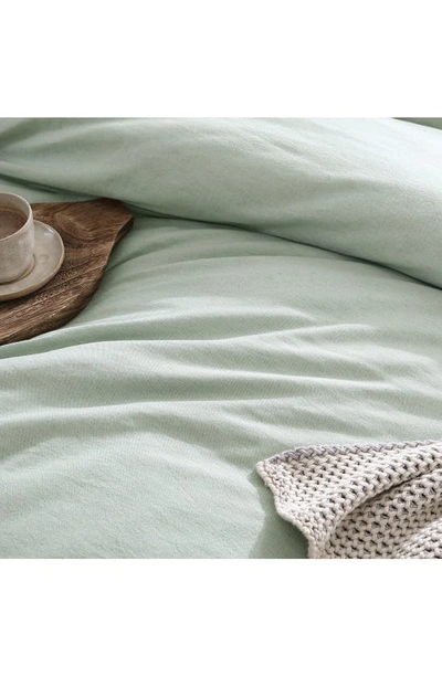 Dkny Pure Washed Linen-blend Duvet Set, Full/queen In Sage