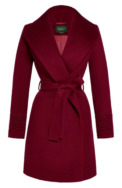 Shop Sentaler Shawl Collar Alpaca & Wool Blend Coat In Garnet Red