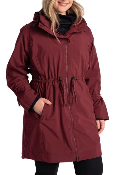 Shop Lole Piper Waterproof Packable Rain Jacket In Burgundy
