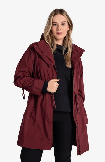 Shop Lole Piper Waterproof Packable Rain Jacket In Burgundy