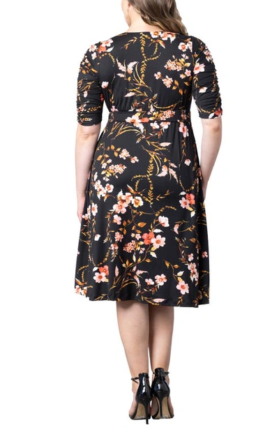 Kiyonna Gabriella Print Jersey A-line Dress In Midnight Garden