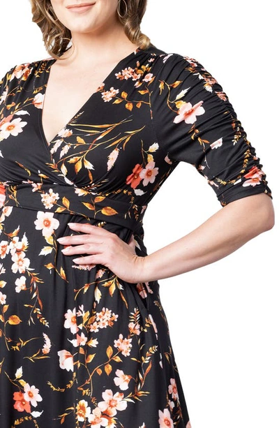Kiyonna Gabriella Print Jersey A-line Dress In Midnight Garden