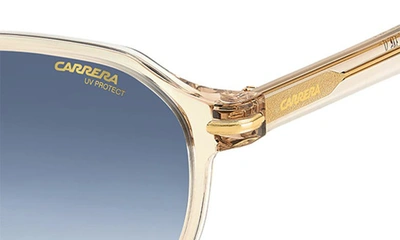 Shop Carrera Eyewear 50mm Round Sunglasses In Beige/ Blue Shaded