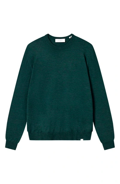 Shop Les Deux Greyson Merino Wool Crewneck Sweater In Pine Green