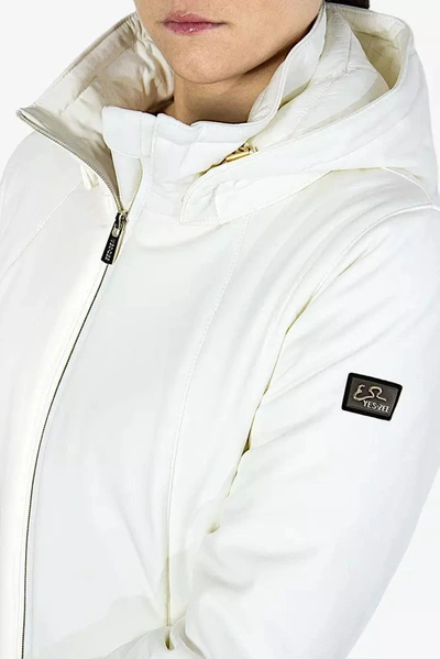 Shop Yes Zee White Polyamide Jackets &amp; Women's Coat