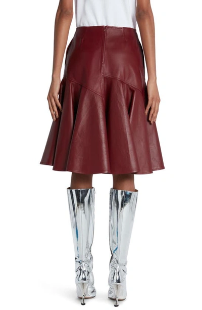 Shop Bottega Veneta Leather Skirt In 6121 Pomegranate