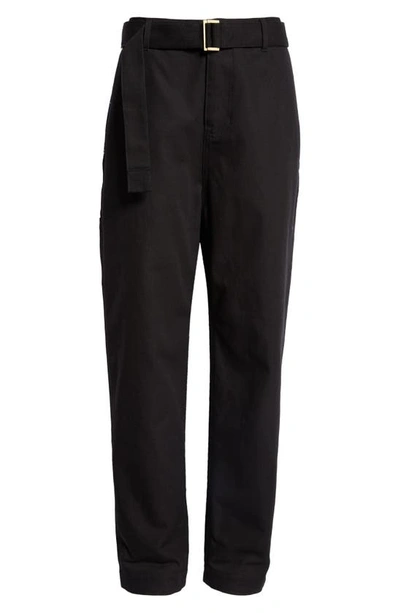 Shop Sacai Carhartt Wip Belted Cotton Canvas Pants In Black