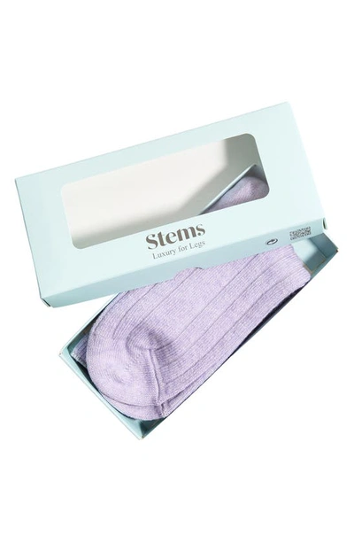 Stems Lux Cashmere Wool Crew Socks Gift Box In Periwinkle