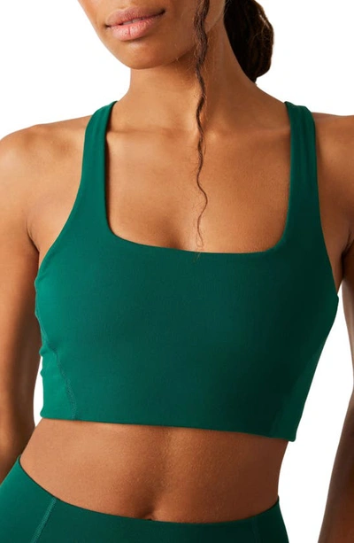 Shop Fp Movement By Free People Never Better Racerback Bra In Emerald Green