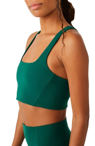 Shop Fp Movement By Free People Never Better Racerback Bra In Emerald Green
