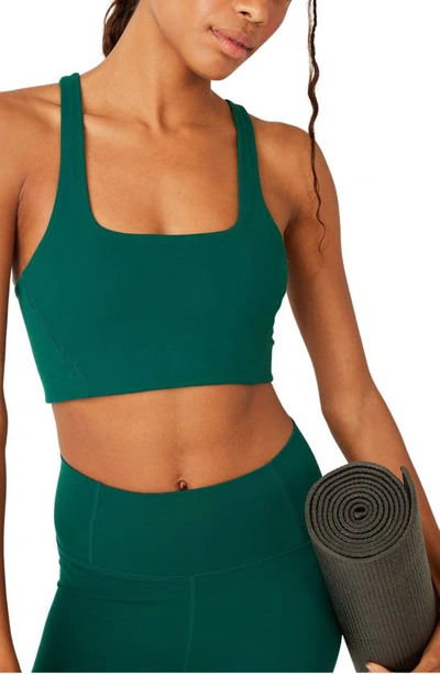 Shop Fp Movement By Free People Never Better Racerback Bra In Emerald Green
