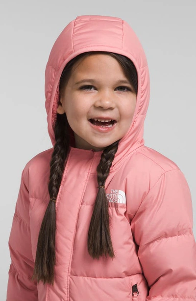 Shop The North Face Kids' North Hooded Water Repellent 600 Fill Power Down Recycled Polyester Jacket In Shady Rose