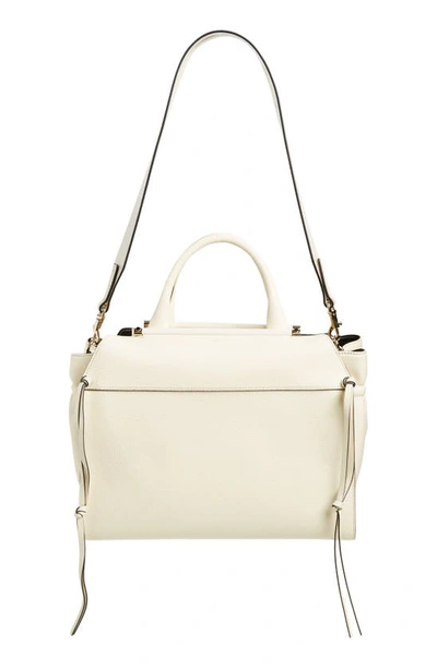 Shop Chloé Steph Grained Leather Satchel In White