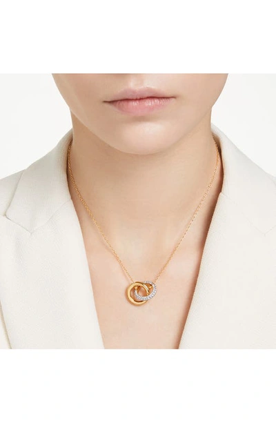 Swarovski Dextera Interlink Pendant Necklace In Gold