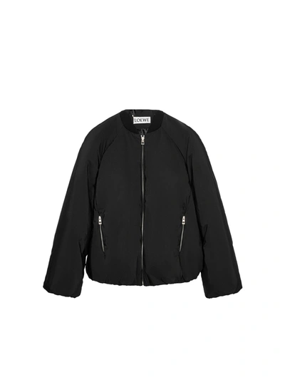 Shop Loewe Padded Bomber Jacket In Technical Cotton In Black