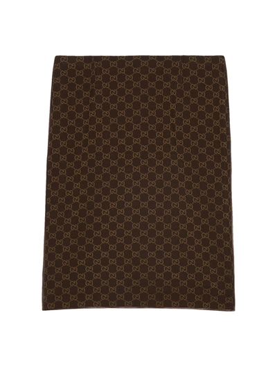Shop Gucci Viscose Skirt Gg In Brown