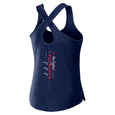 Shop Wear By Erin Andrews Navy New England Patriots Cross Back Tank Top
