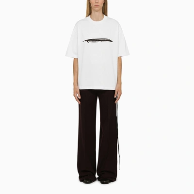 Shop Ann Demeulemeester | White Oversize Crew-neck T-shirt