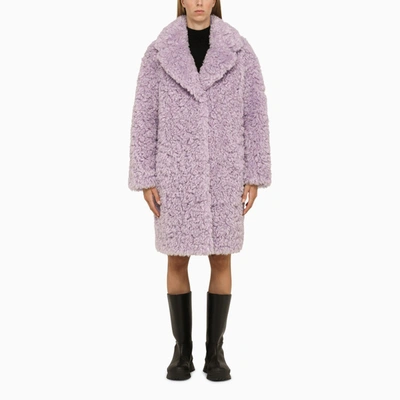 Shop Stand Studio | Lilac Faux Fur Coat In Pink