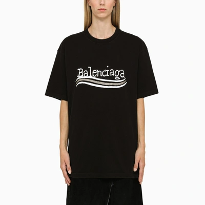 Shop Balenciaga Black Oversize T-shirt With Logo