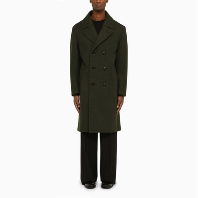 Shop Doppiaa Double-breasted Military Wool Coat In Green