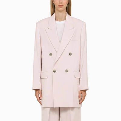 Shop Ami Alexandre Mattiussi Ami Paris | Powder Double-breasted Jacket In Pink