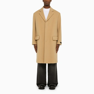 Shop Marni | Beige Tailored Coat In Virgin Wool