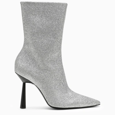Shop Gia Borghini | High Silver Ankle Boot In Metal